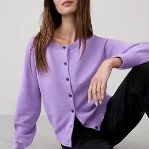 Banana Republic Lilac Button-Up Cardigan